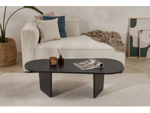 Table basse en bois "Ovalis" - 130 x 65 x 40 cm - Bois Noir 2