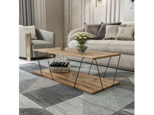 Table basse en bois "Zisino" - 120 x 50 x 30 cm - Marron 2