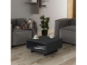 Table basse en bois "Hola" - 60 x 60 x 32 cm - Gris anthracite 2
