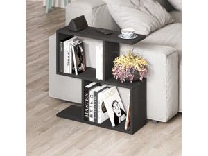 Table basse en bois "Homemania" - 60 x 20 x 60 cm - Bois Noir 2