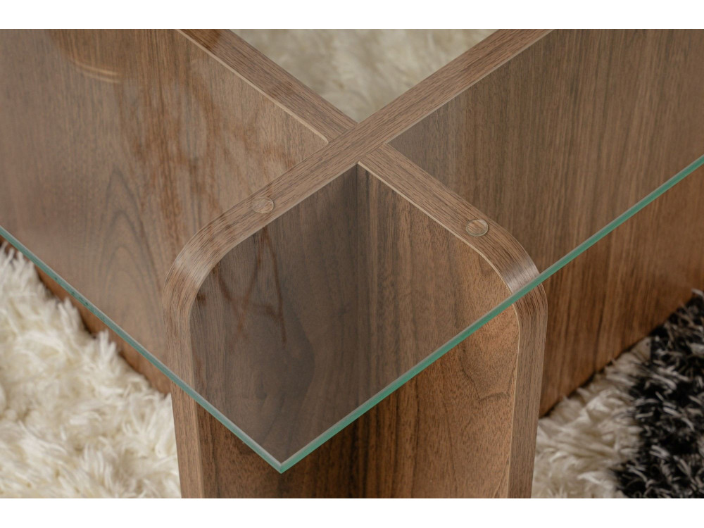Table basse en bois "Flavio" - 105 x 65 x 30 cm - Noyer