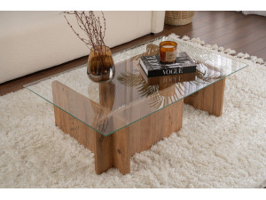 Table basse en bois "Flavio" - 105 x 65 x 30 cm - Pin atlantique 2