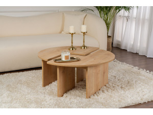 Table basse en bois "Moira" 90 x 90 x 41 cm - Chêne 2