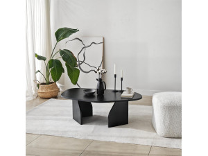Table basse en bois "Rock" 100 x 60 x 35 cm - Noir 2