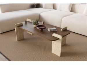 Table basse en bois "Leapiri" - 120 x 60 x 35 cm - Marron 2