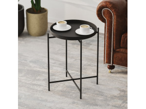 Table basse en métal "Sheby" 46 x 46 x 56 cm - Noir 2