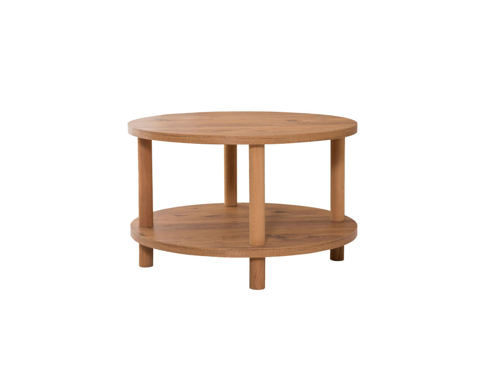 Table basse ronde en bois "Roby" - 70 x 70 x 43 cm - Marron