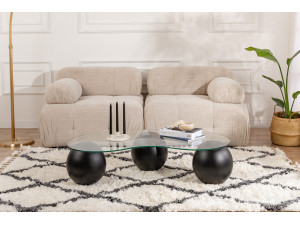 Table basse en verre "Sphere" - 120 x 70 x 30 cm - Noir 2