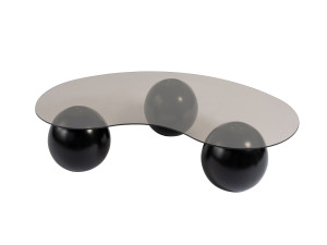 Table basse en verre "Sphere" - 120 x 70 x 30 cm - Noir