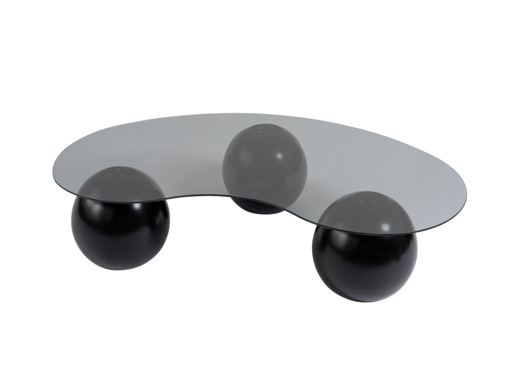 Table basse en verre "Sphere" - 120 x 70 x 30 cm - Noir