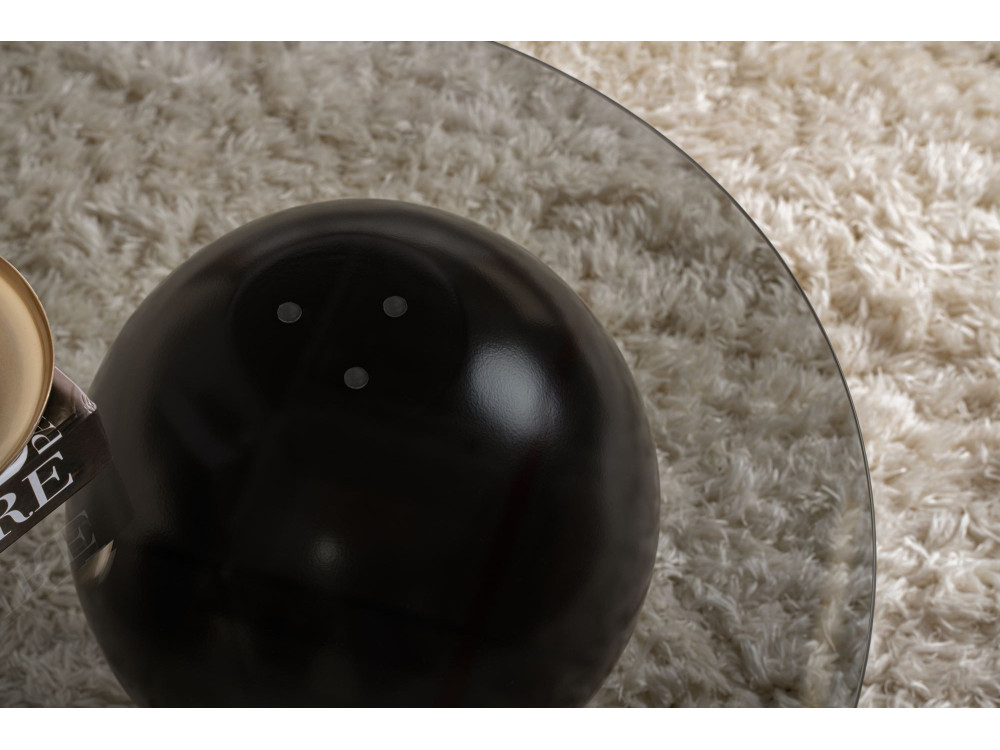 Table basse en verre "Sphere" - 120 x 70 x 30 cm - Noir
