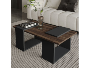 Table basse en bois "Matris" - 90 x 46 x 37 cm - Marron 2
