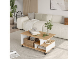 Table basse en bois "MIN9" - 90 x 51 x 42 cm - Blanc 2