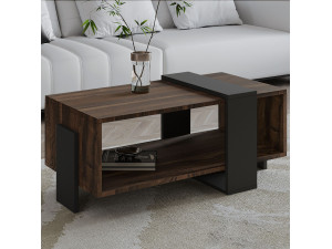 Table basse en bois "Meleni" - 90 x 49 x 40 cm - Marron 2