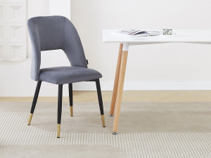 Lot de 2 chaises en velours "Coralie" - Gris 2
