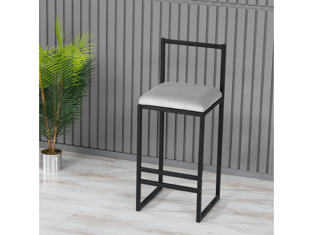 Tabouret de bar en métal "Nordic" 35 x 35 x 84 cm - Crème