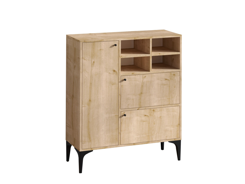 Buffet en bois "Ewa" - 100 x 35 x 125 cm - Chêne Saphir