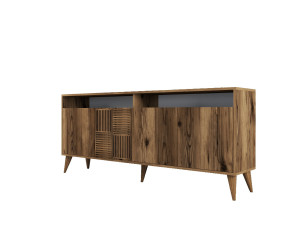Buffet en bois "Milan" - 180 x 35 x 78 cm - Noyer