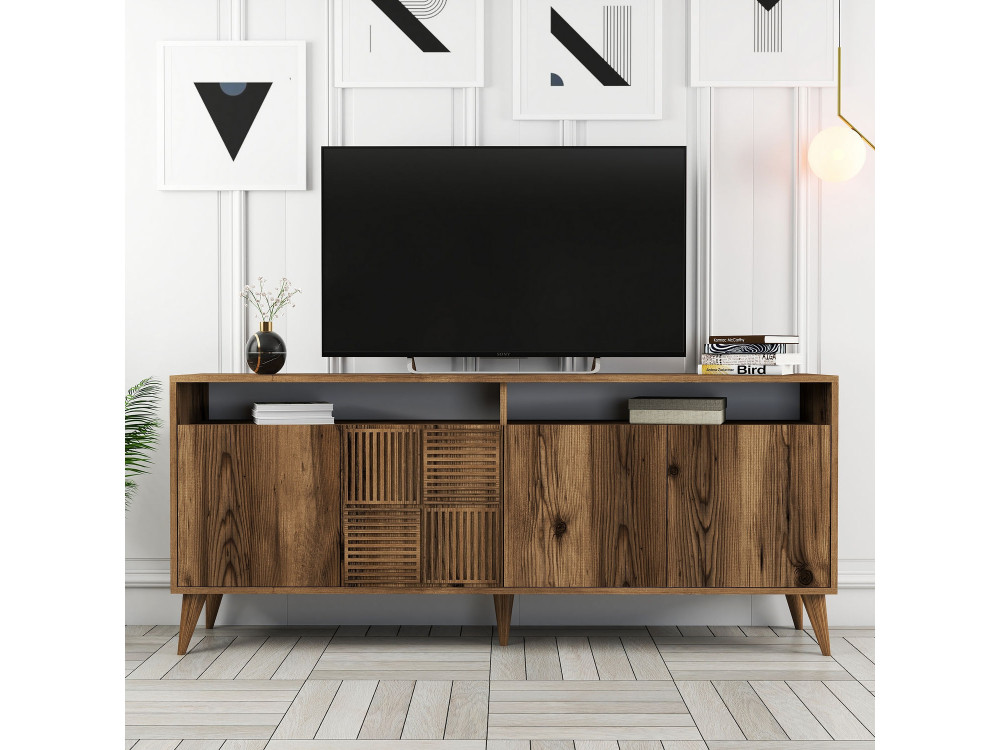 Buffet en bois "Milan" - 180 x 35 x 78 cm - Noyer
