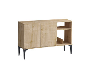 Buffet en bois "Oscar" - 120 x 40 x 80 cm - Chêne Saphir Noir