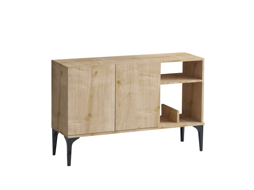 Buffet en bois "Oscar" - 120 x 40 x 80 cm - Chêne Saphir Noir