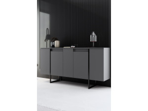 Buffet en bois "Luxe" - 160 x 35 x 80 cm - Gris anthracite 2