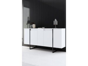 Buffet en bois "Luxe" - 160 x 35 x 80 cm - Blanc 2