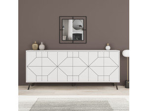 Buffet en bois "Dune" - 184 x 35 x 77 cm - Blanc 2