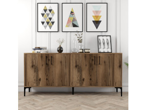 Buffet en bois "Kiev" - 180 x 35 x 78 cm - Noyer 2