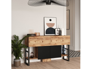 Buffet en bois "Mel" - 140 x 43 x 84 cm - Beige 2