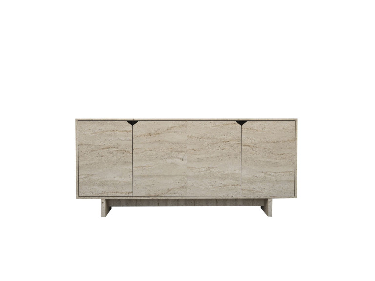 Buffet en bois "Turan" - 180 x 40 x 81 cm - Travertin