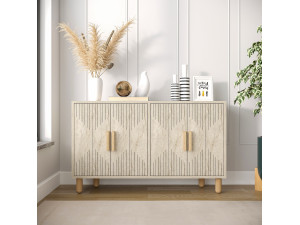 Buffet en bois "Roger" - 120 x 30 x 74 cm - Travertin 2