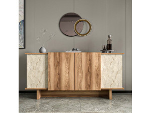 Buffet en bois "Diana" - 180 x 40 x 81 cm - Travertin 2