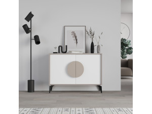 Buffet en bois "Gora" - 110 x 36 x 82 cm - Moka léger 2