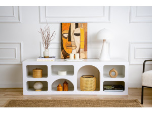Buffet en bois "Ferlis" - 160 x 40 x 51 cm - Blanc 2