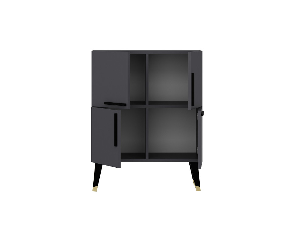 Buffet en bois "Makro" - 70 x 35 x 90 cm - Gris anthracite