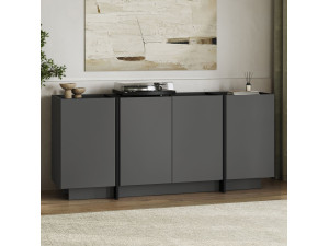 Buffet en bois "Dorma" - 180 x 45 x 80 cm - Anthracite / Noir 2