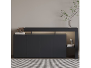 Buffet en bois "Beliz" - 170 x 35 x 80 cm - Anthracite 2