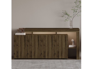 Buffet en bois "Beliz" - 170 x 35 x 80 cm - Noyer Antique 2