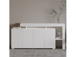 Buffet en bois "Beliz" - 170 x 35 x 80 cm - Blanc 2