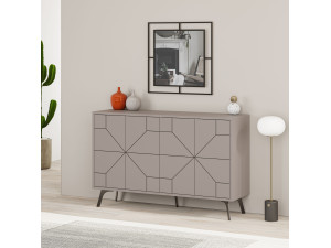 Buffet en bois "Dune" - 123 x 35 x 62 cm - Moka clair 2