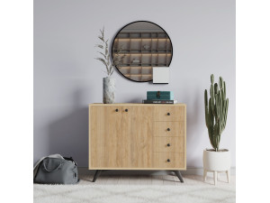 Buffet en bois "Waga" - 100 x 35 x 82 cm - Marron 2
