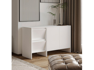 Buffet en bois "Laris 130" - 130 x 44 x 82 cm - Blanc 2