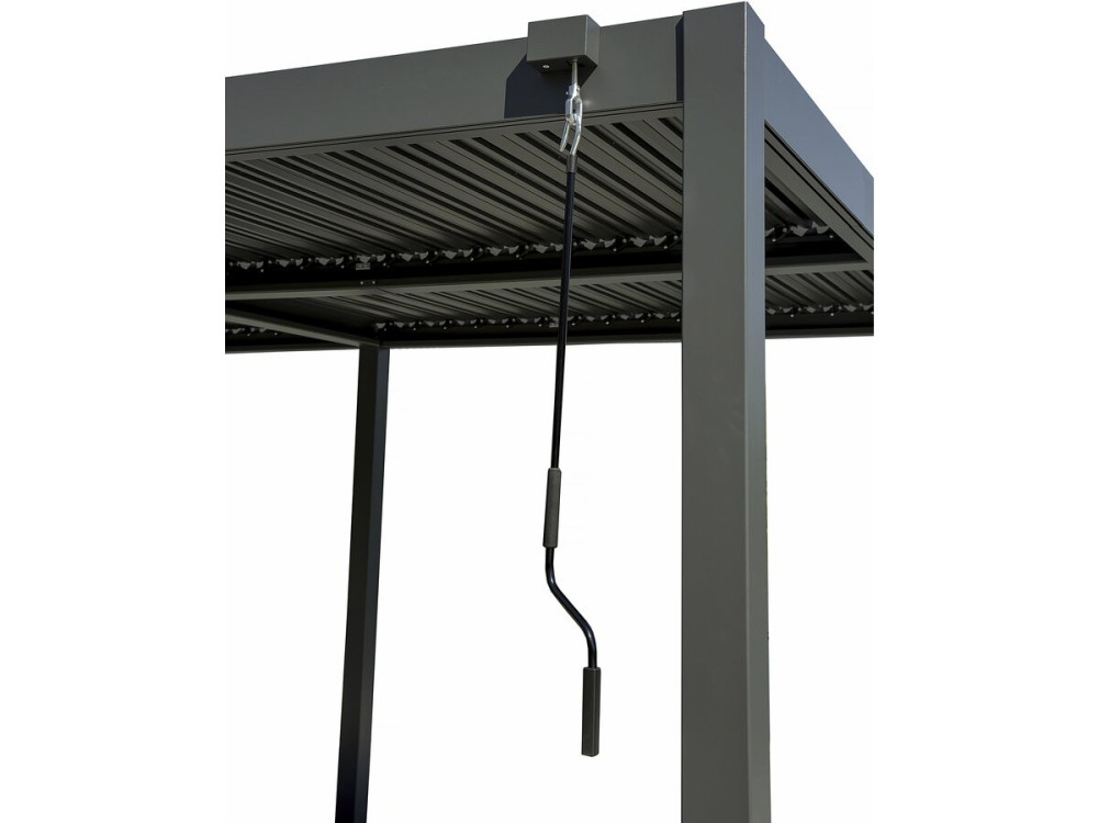 Pergola bioclimatique avec store en aluminium "Kensington" - 3 x 5 m - Gris