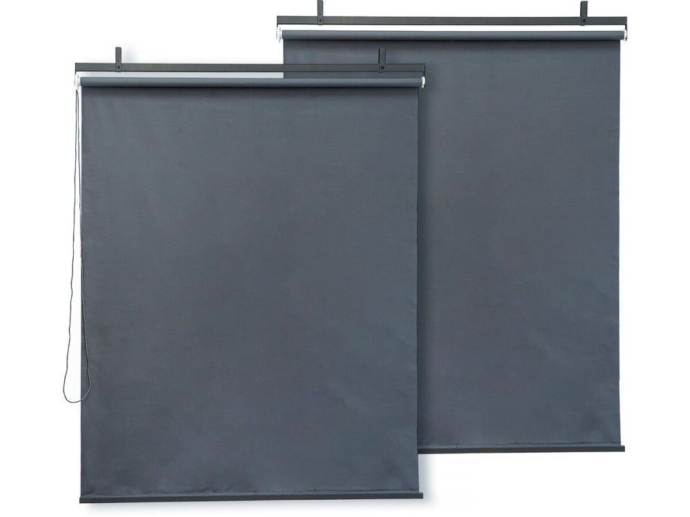 Lot de 2 stores rétractables pergola - 124 x 225 cm - Gris anthracite