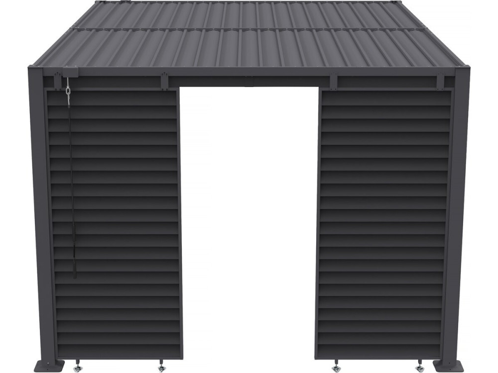 Persienne pour pergola bioclimatique en acier galvanisé "Clifford" - 92 x 4 x 208 cm - Gris