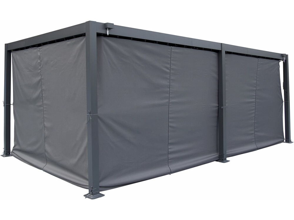 Rideau pour pergola bioclimatique "Kensington" - 3 x 6 m - Gris