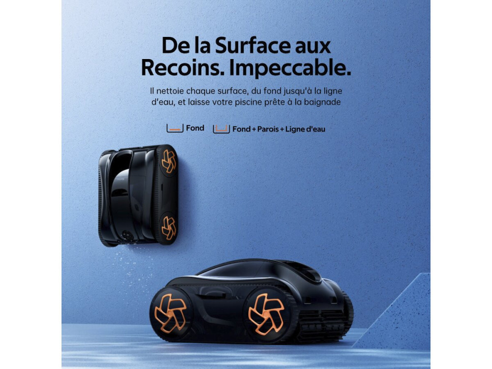 Robot piscine électrique sans fil - fond paroi et ligne d'eau - K25