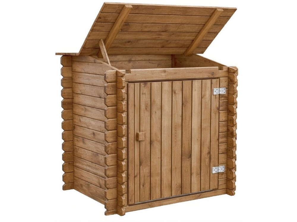 Coffre de filtration en bois traité pour piscine "Keny" -  120 x 95 x 113 cm -