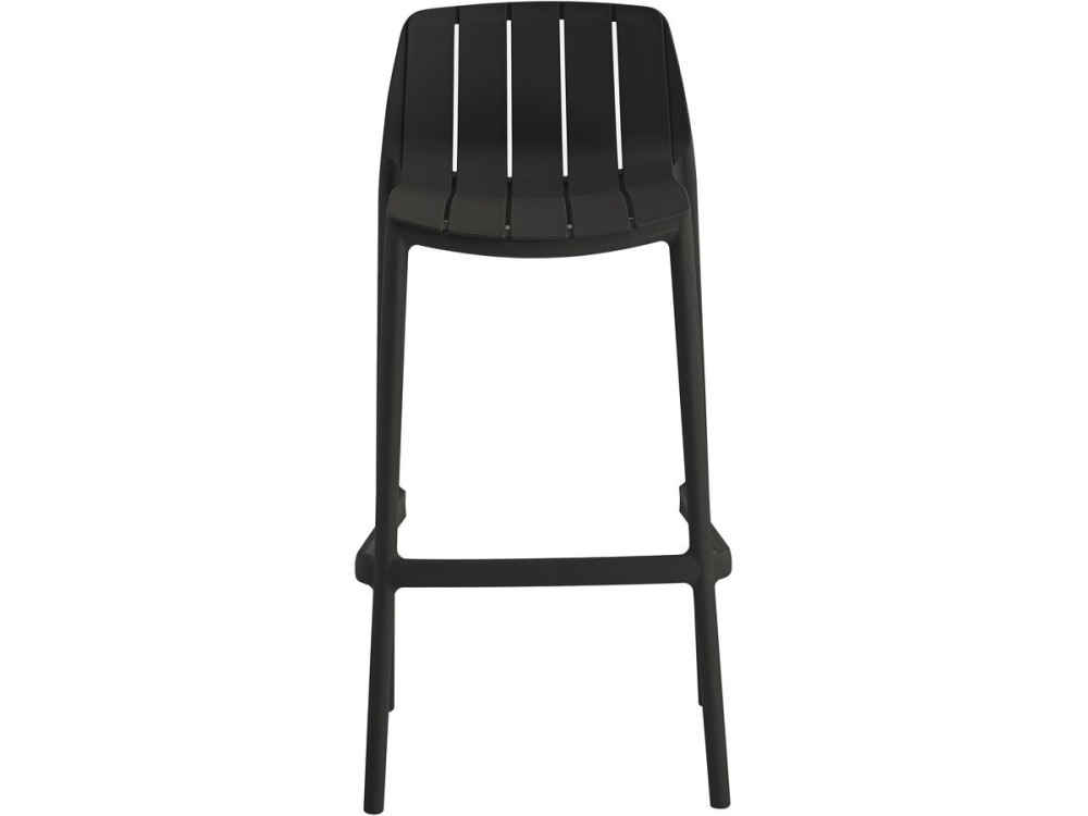 Lot de 2 chaises hautes de jardin empilable "Vaena" - Noir